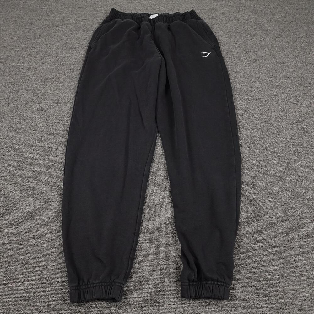 Gymshark Fleece Joggers Womens Medium Black Training Regular Sweatpants Gym